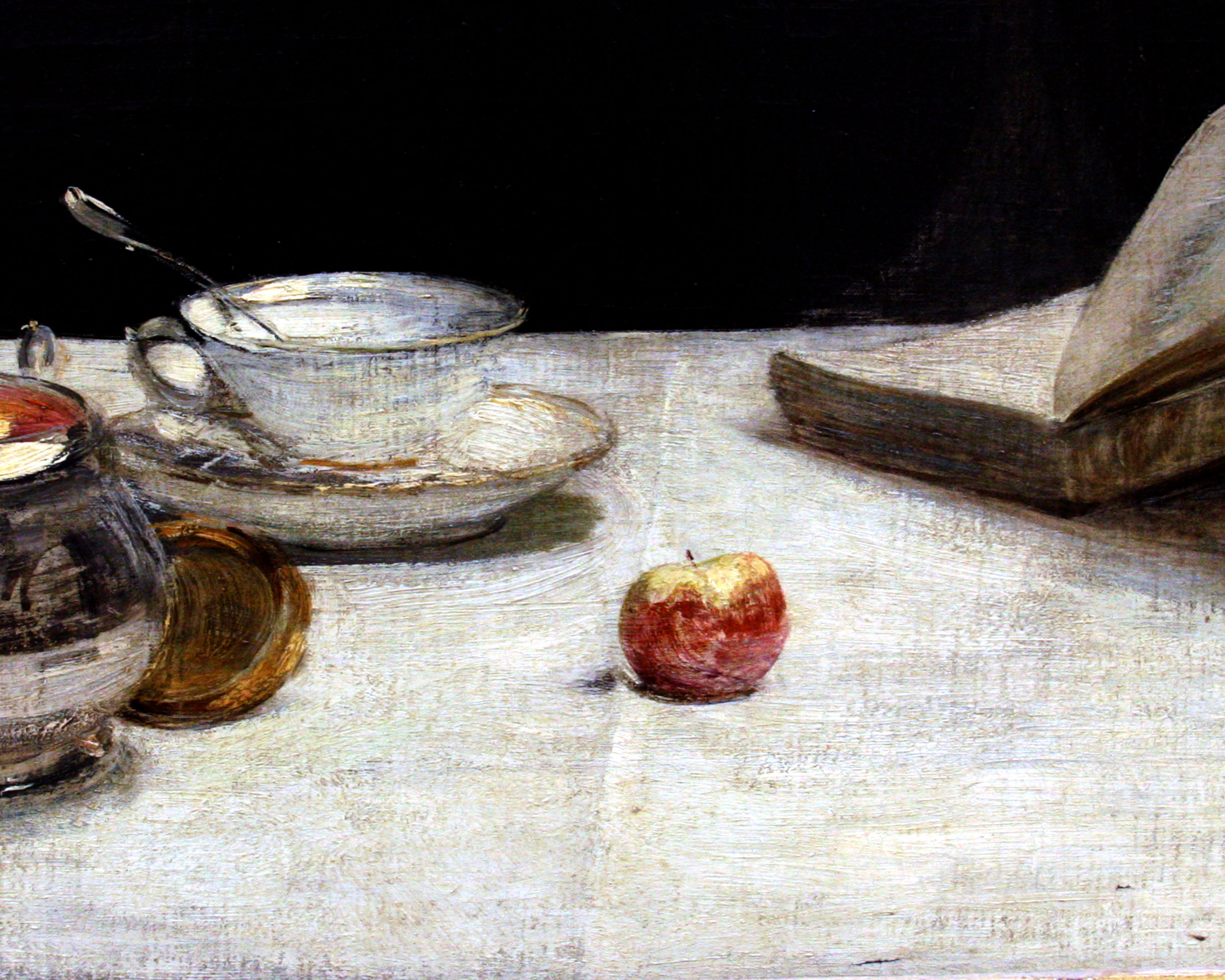 Apple-on-linen painting at the Musee d'orsay