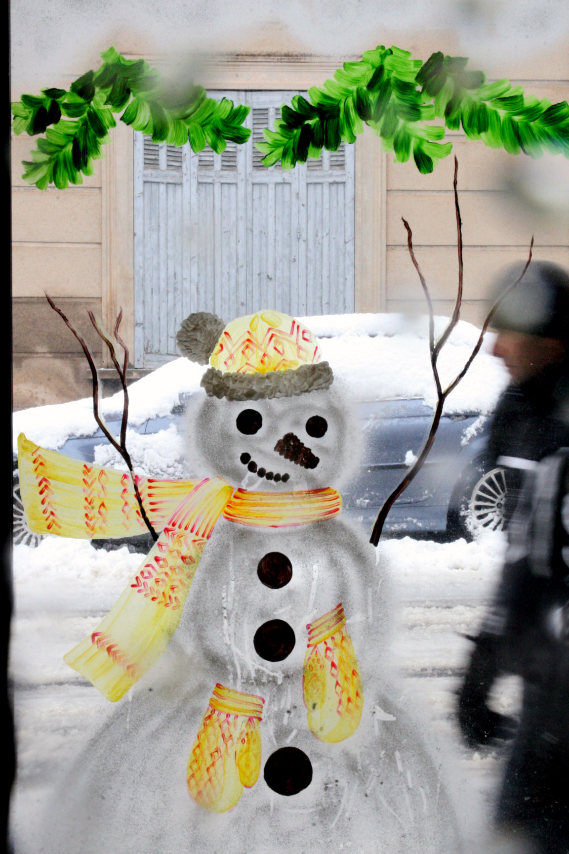 Snowman painted