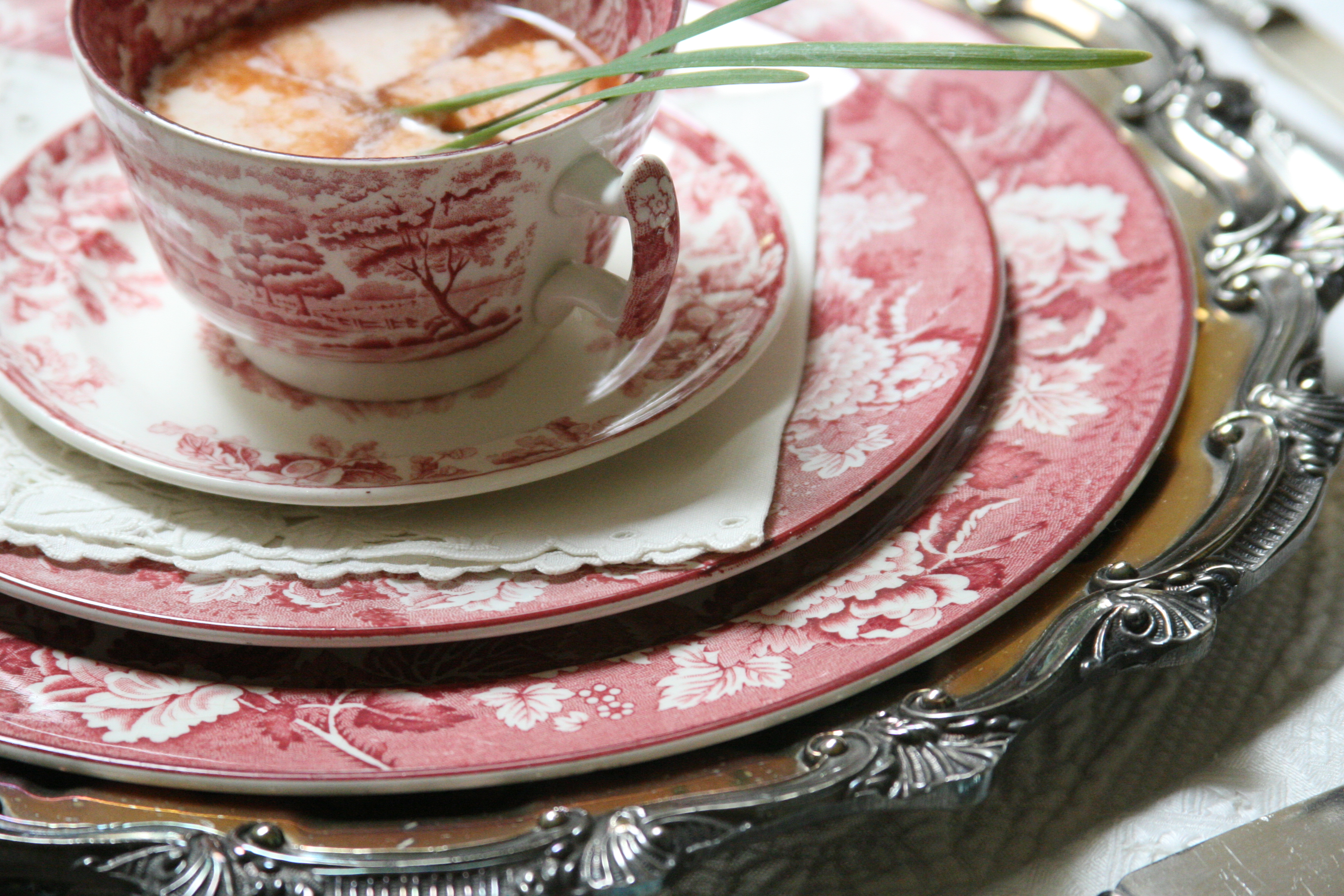 red dishes from Judy's cupboard