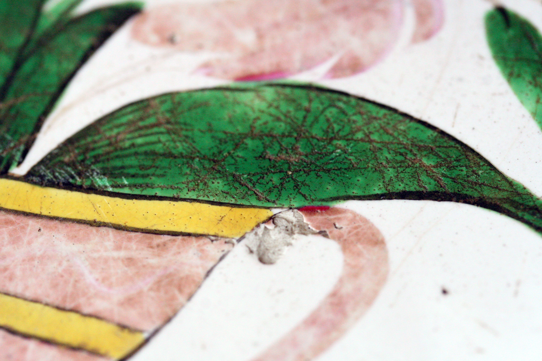 details on a 18th century plate details on a 18th century plate