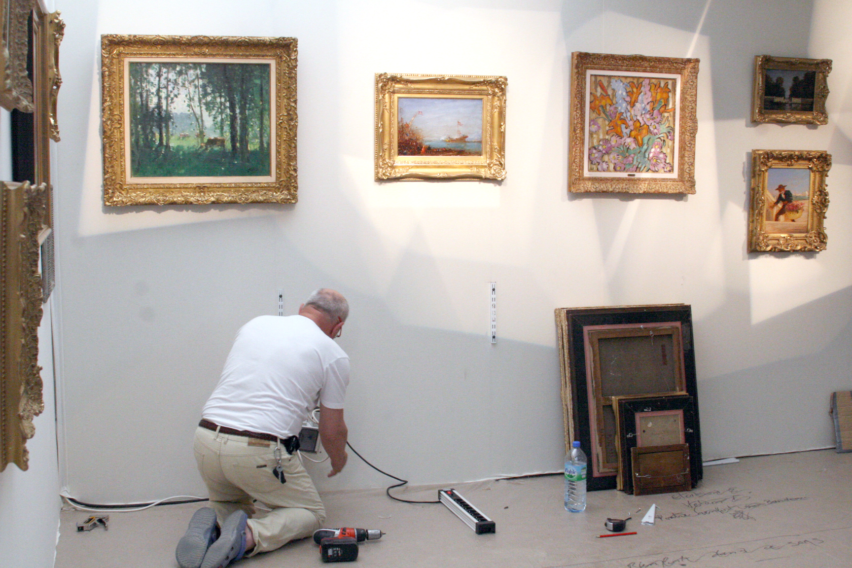 Hanging paintings