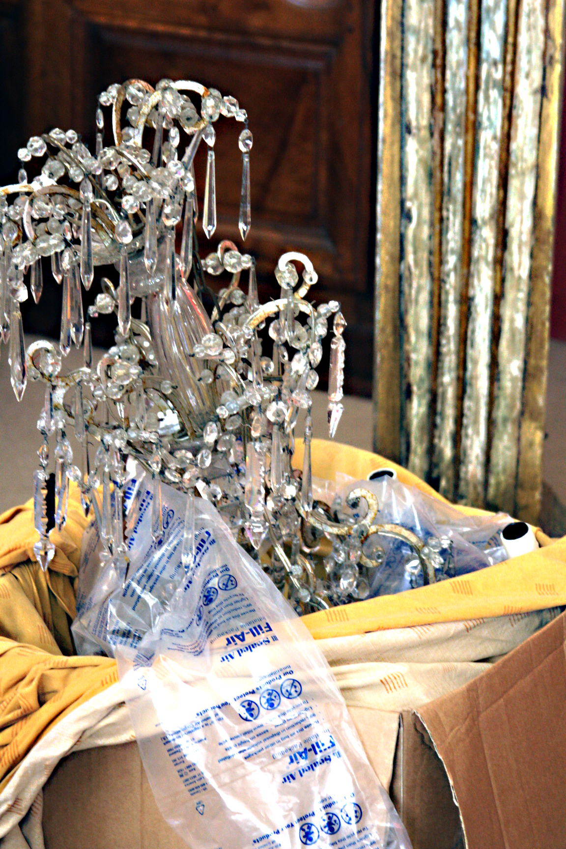 Antique crystal chandelier