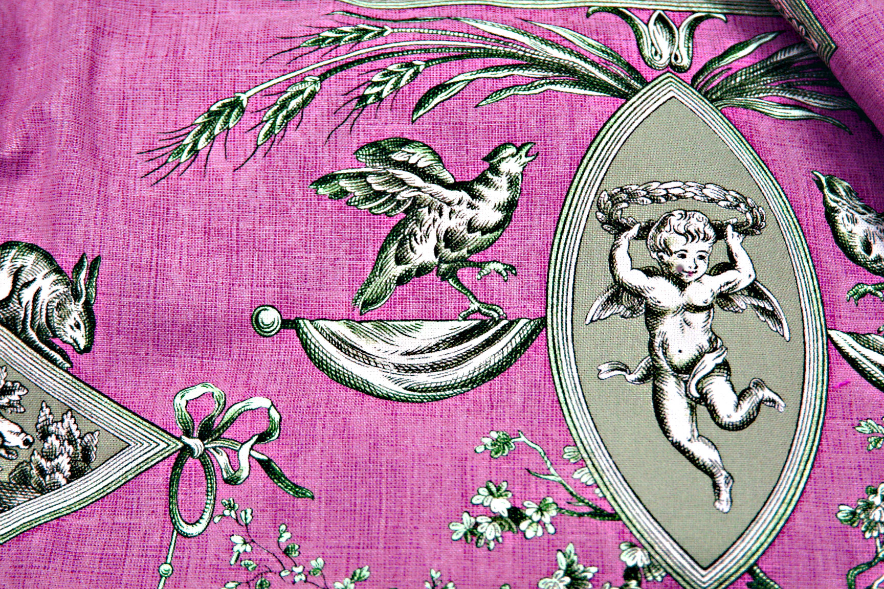 French-rose-toile Toile de Jouy