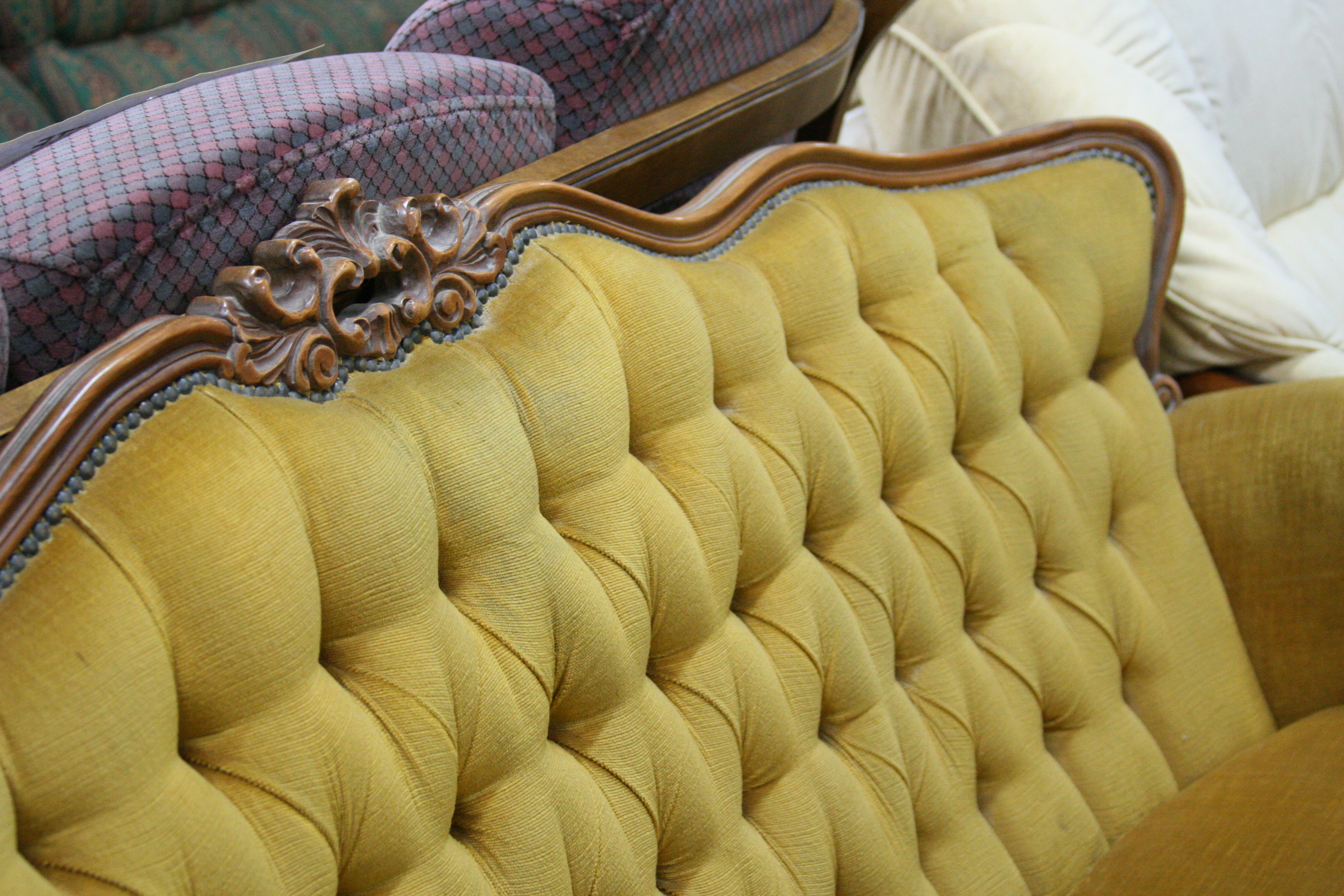 vintage button sofa