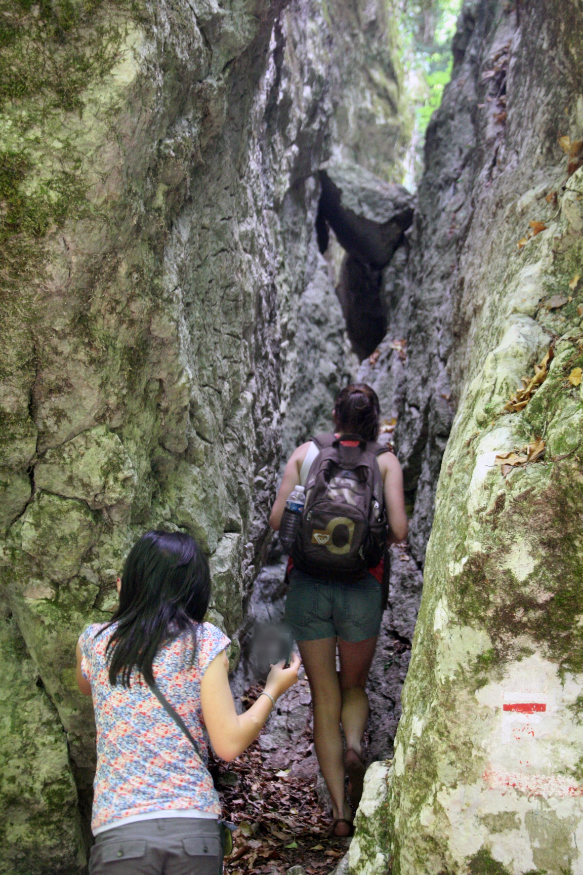 Hiking in the crevice