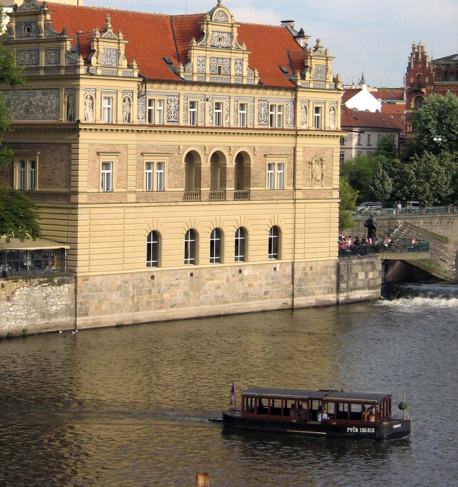 Boats on river Prague