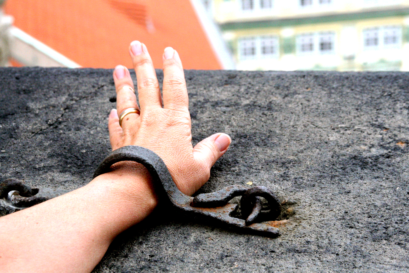 Lock on tower in prague