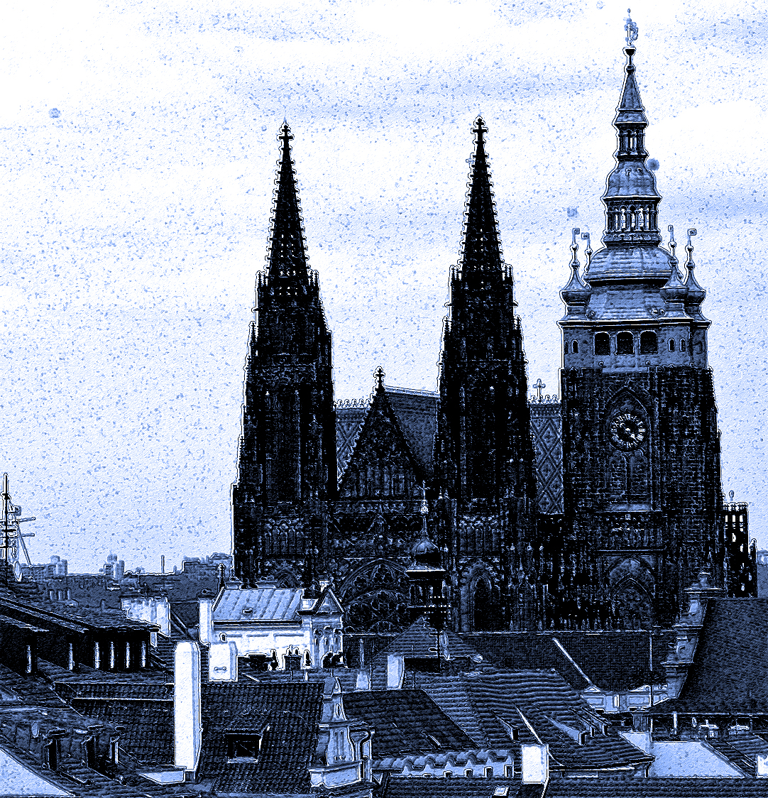 Prague towers old town