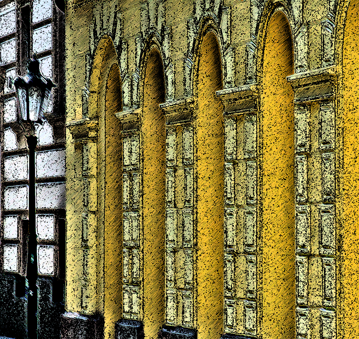 Prague yellow facade