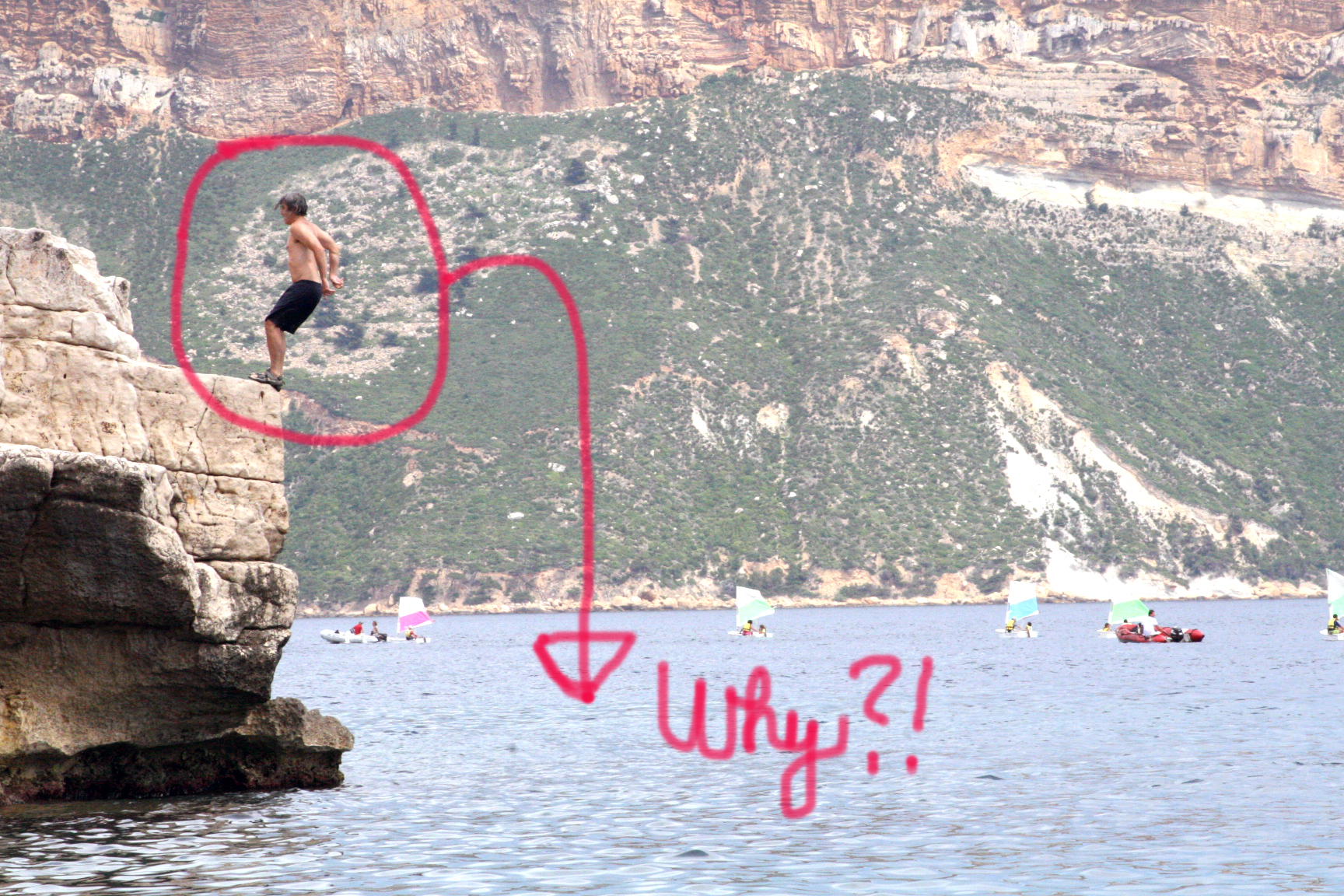 Jumping into the sea