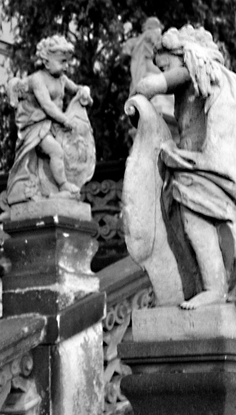 Prague angels on stairs