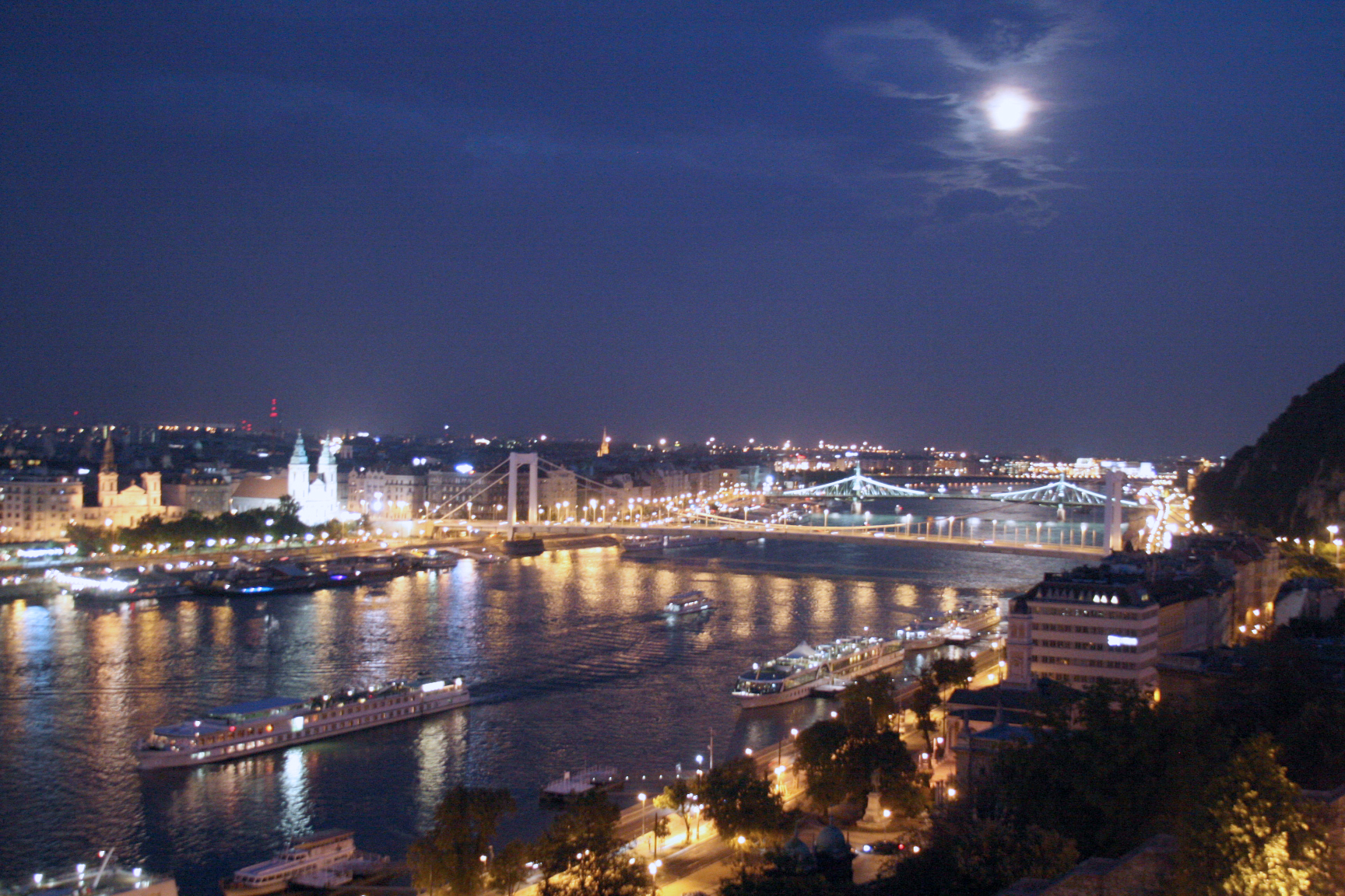 Budapest moonlight river