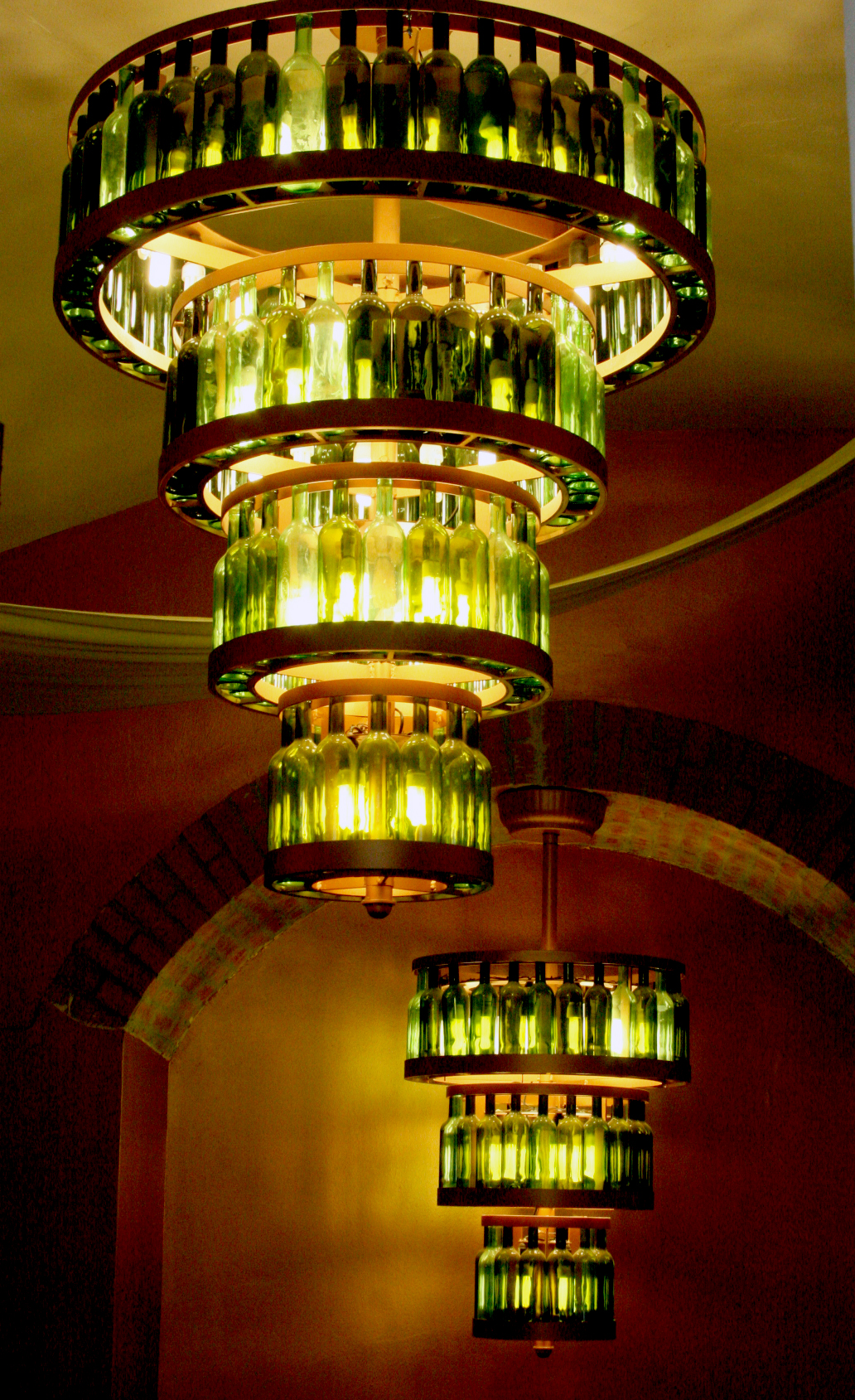 Wine bottle light fixture