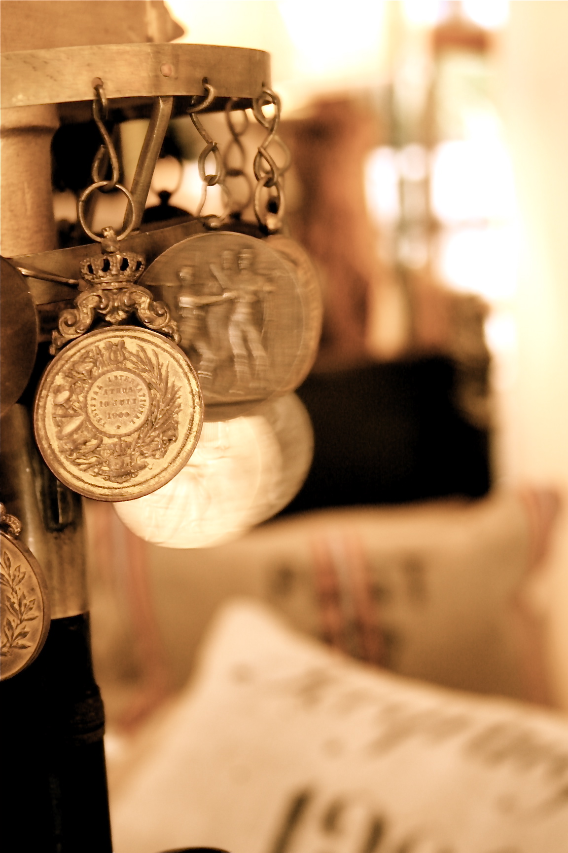 Antique procession medallion stick