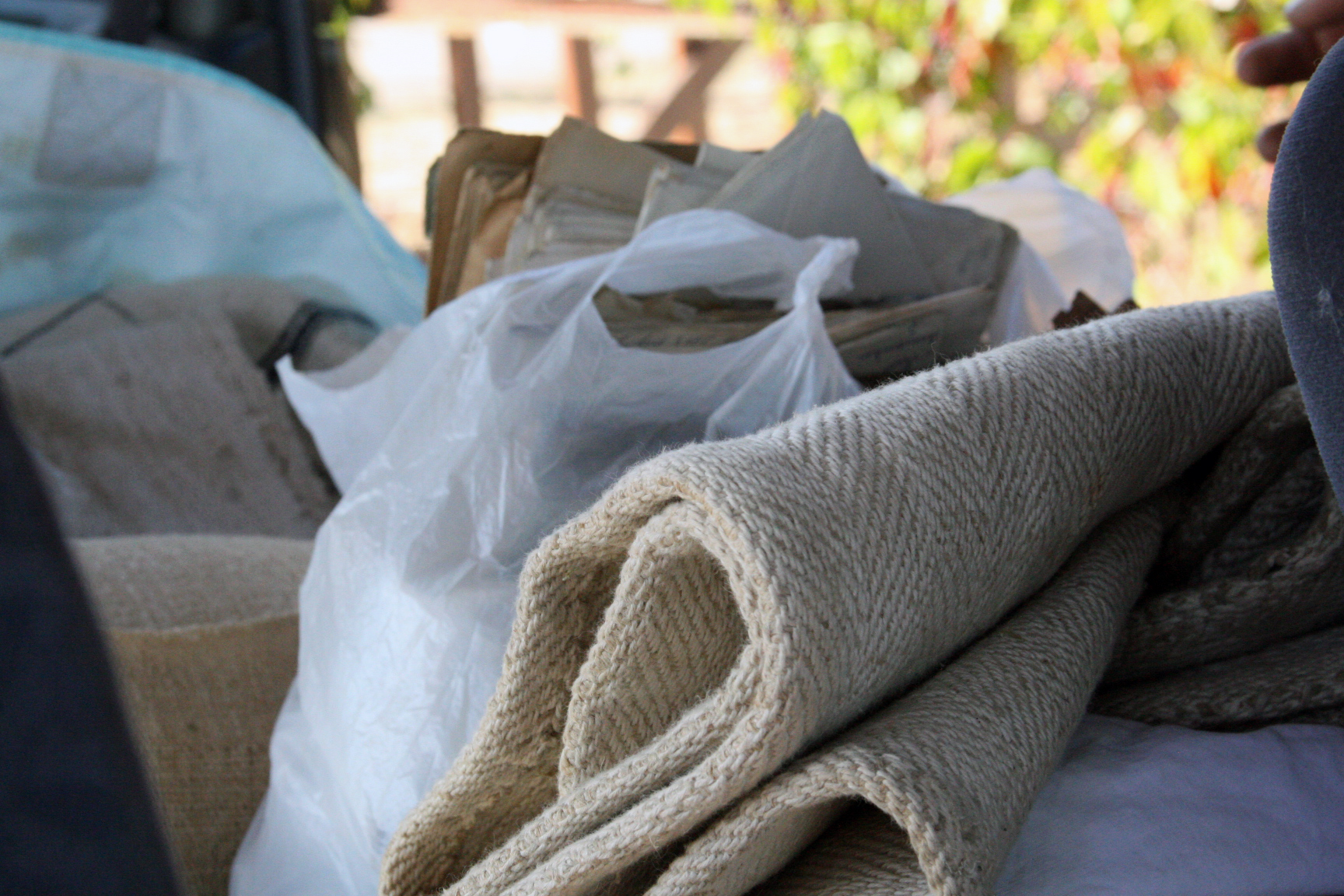 Grain sacks and letters