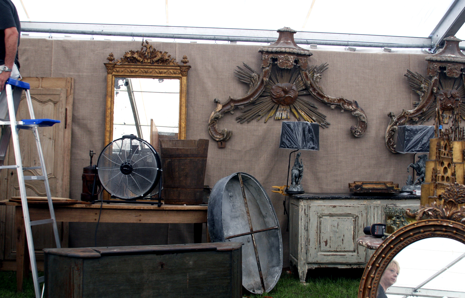 Marburger setting up for the fair