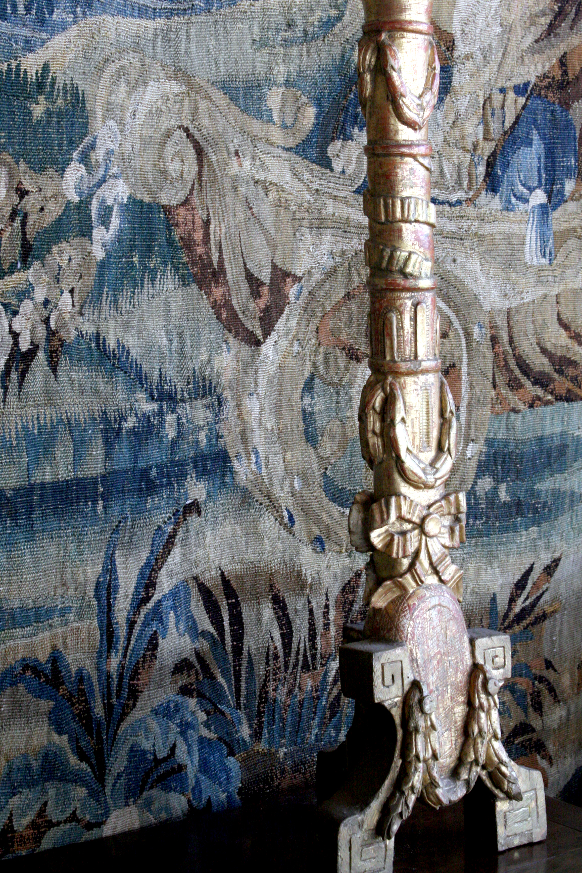 French antiques aubusson and candlestick