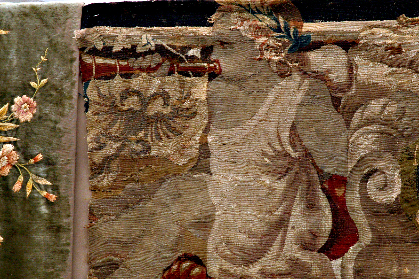 French antique aubusson textile