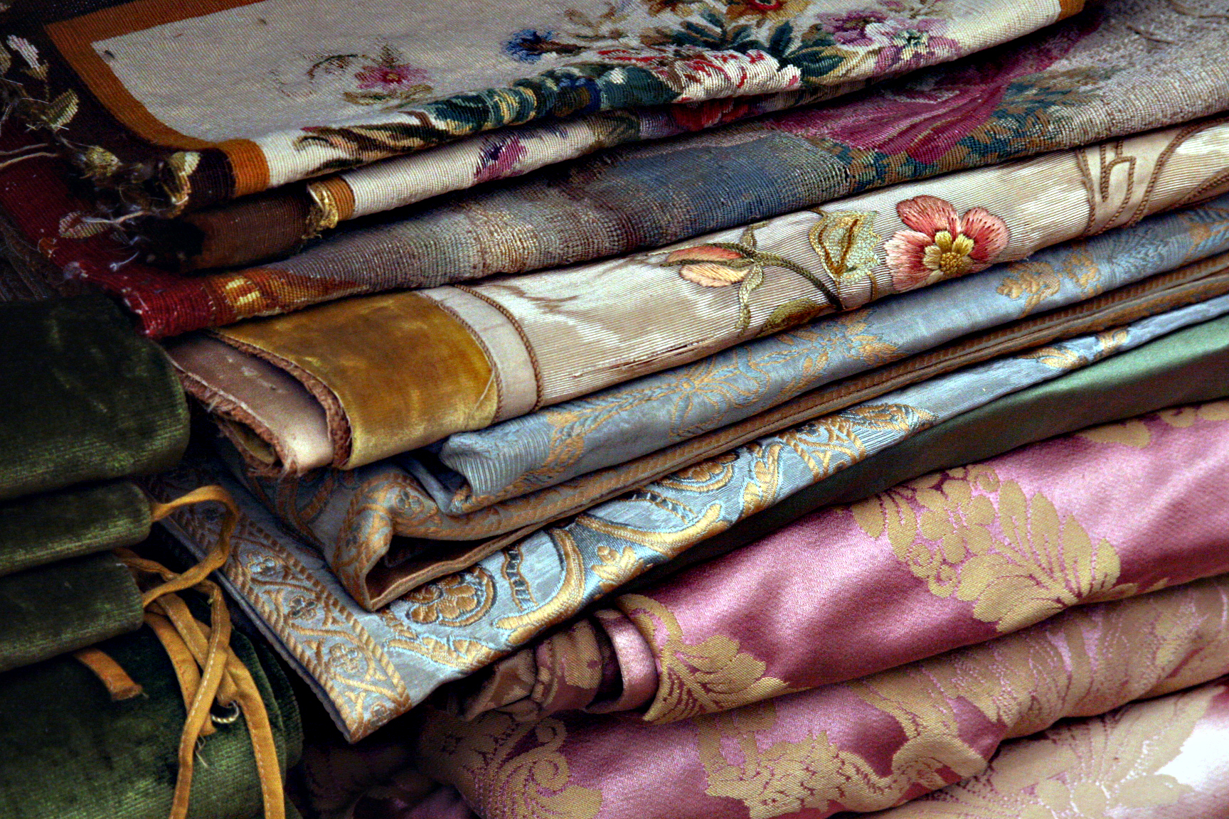 French antique printed silks French antique printed silks