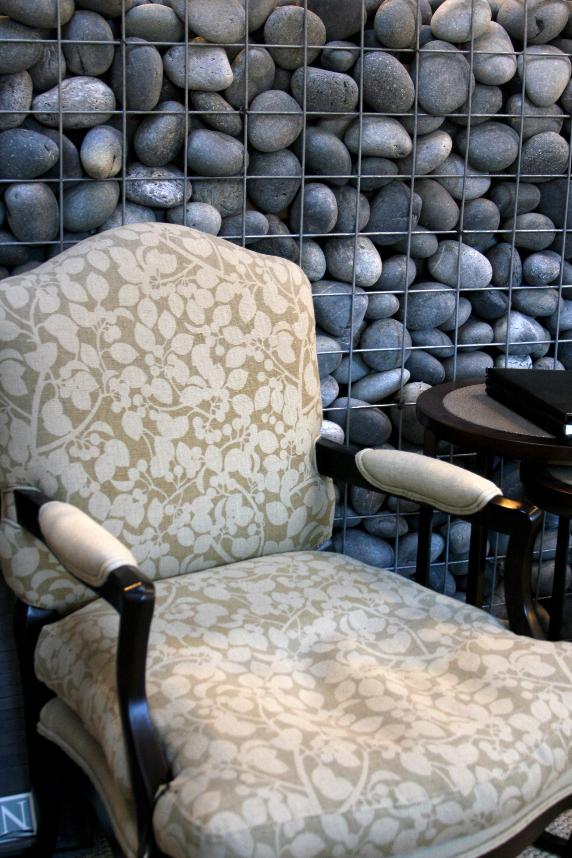 Stacked rock interior wall