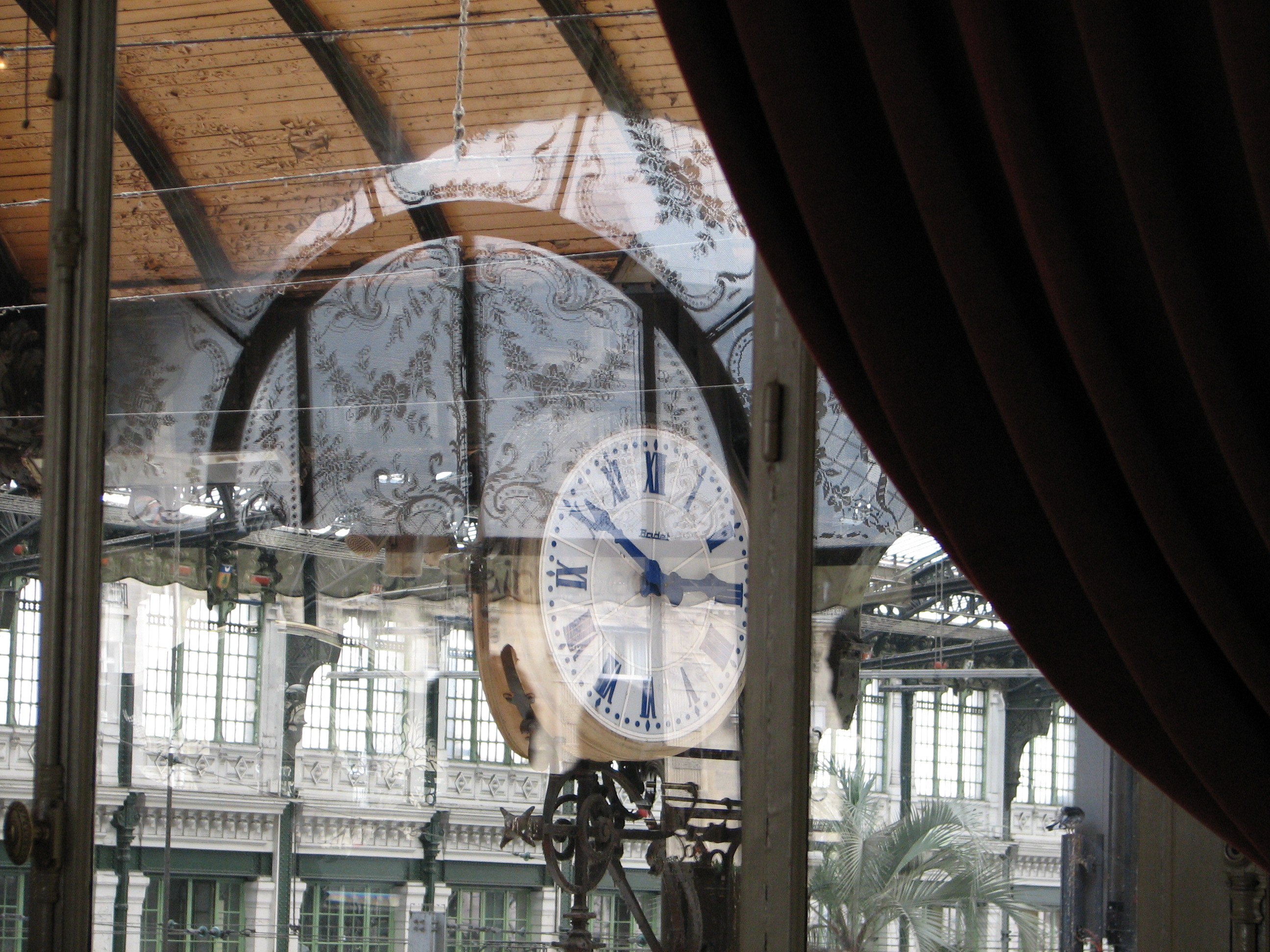 Clock face at the Gare de Lyon in Paris as seen from the Train Bleu