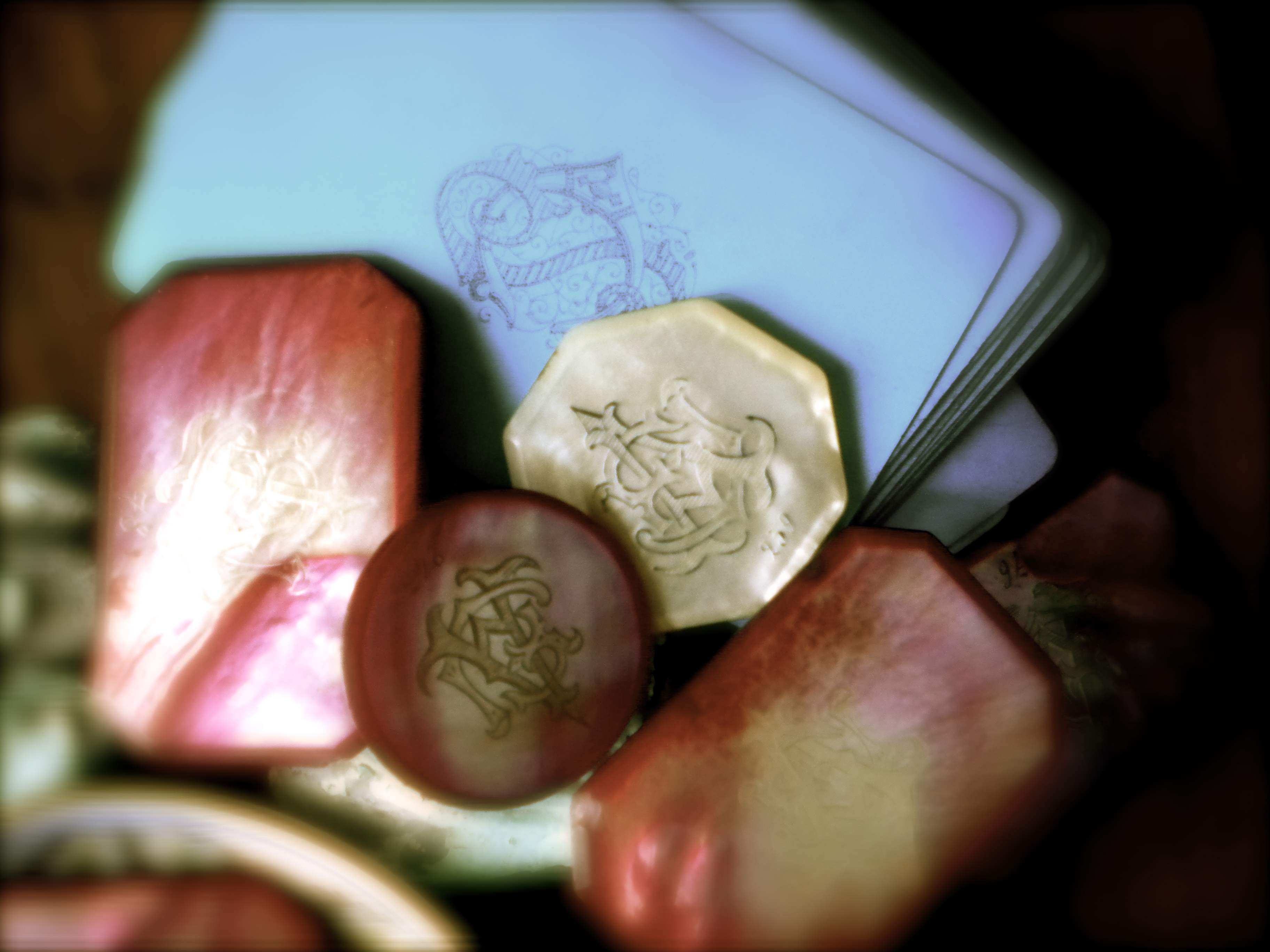 monogram playing chips 