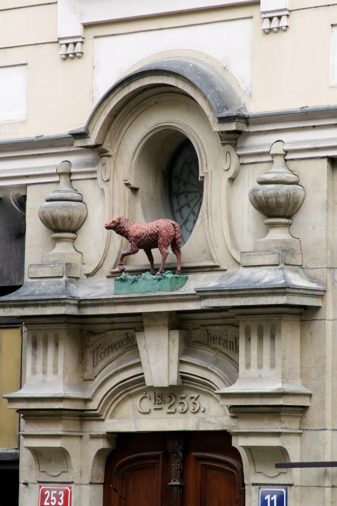 Prague facade lamb Prague facade lamb