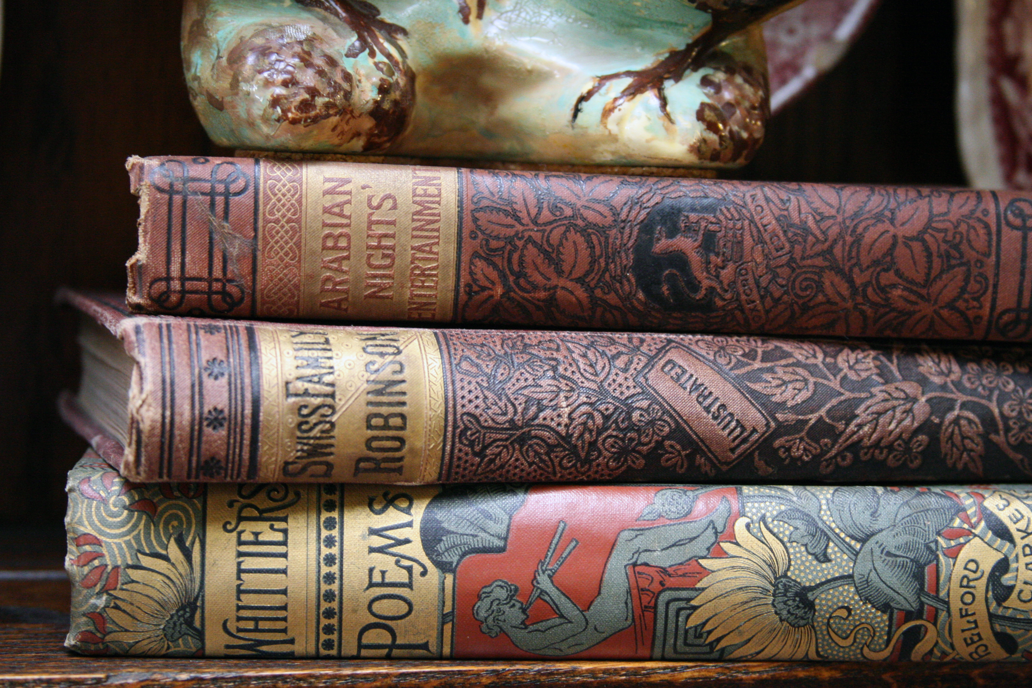 old books red leather bindings