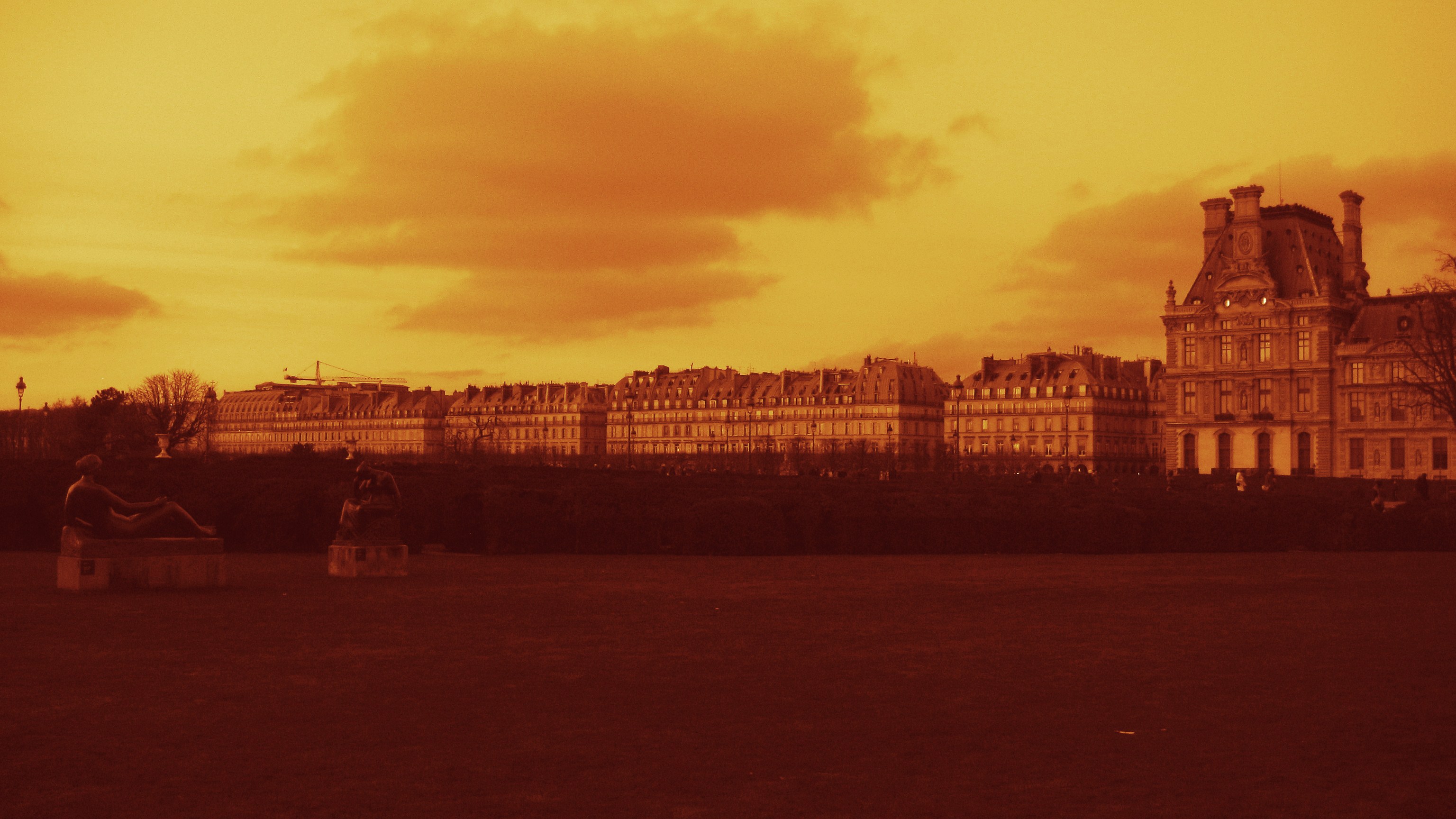 the louvre in the distance