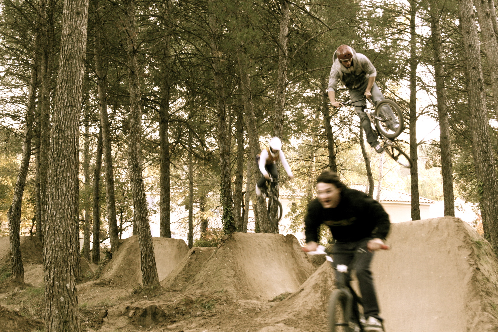 train trick on BMX dirt