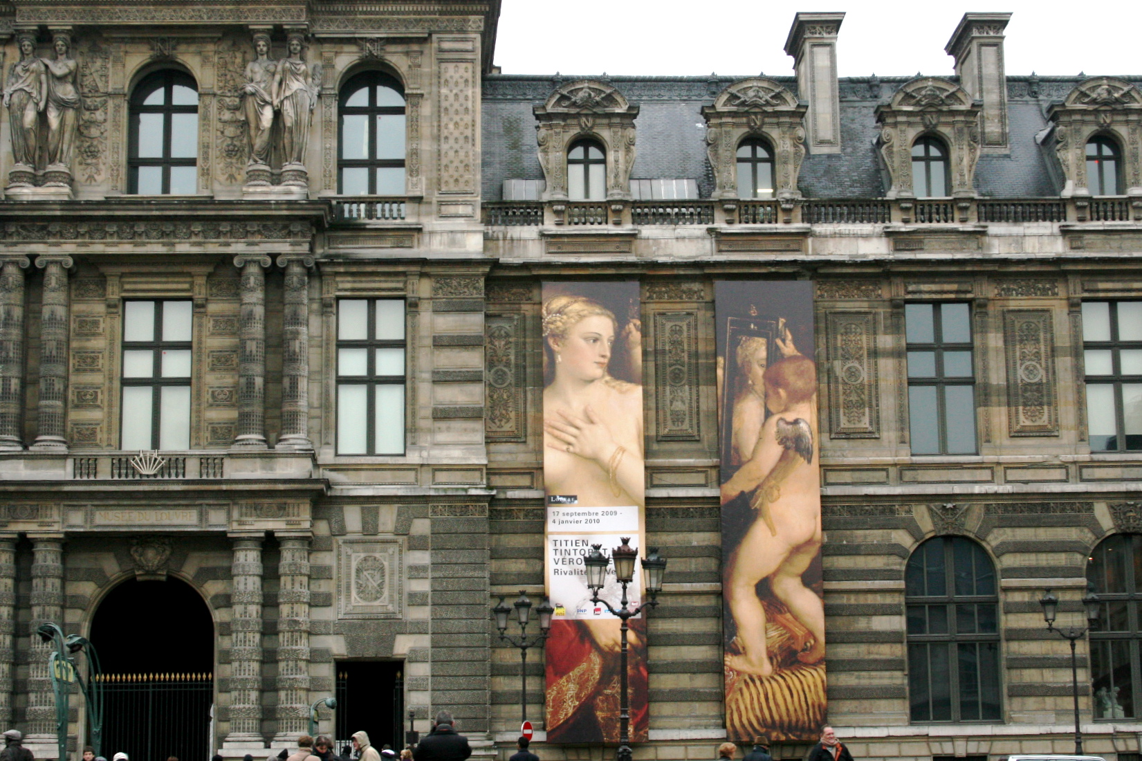 banners on the Louvre banners on the Louvre