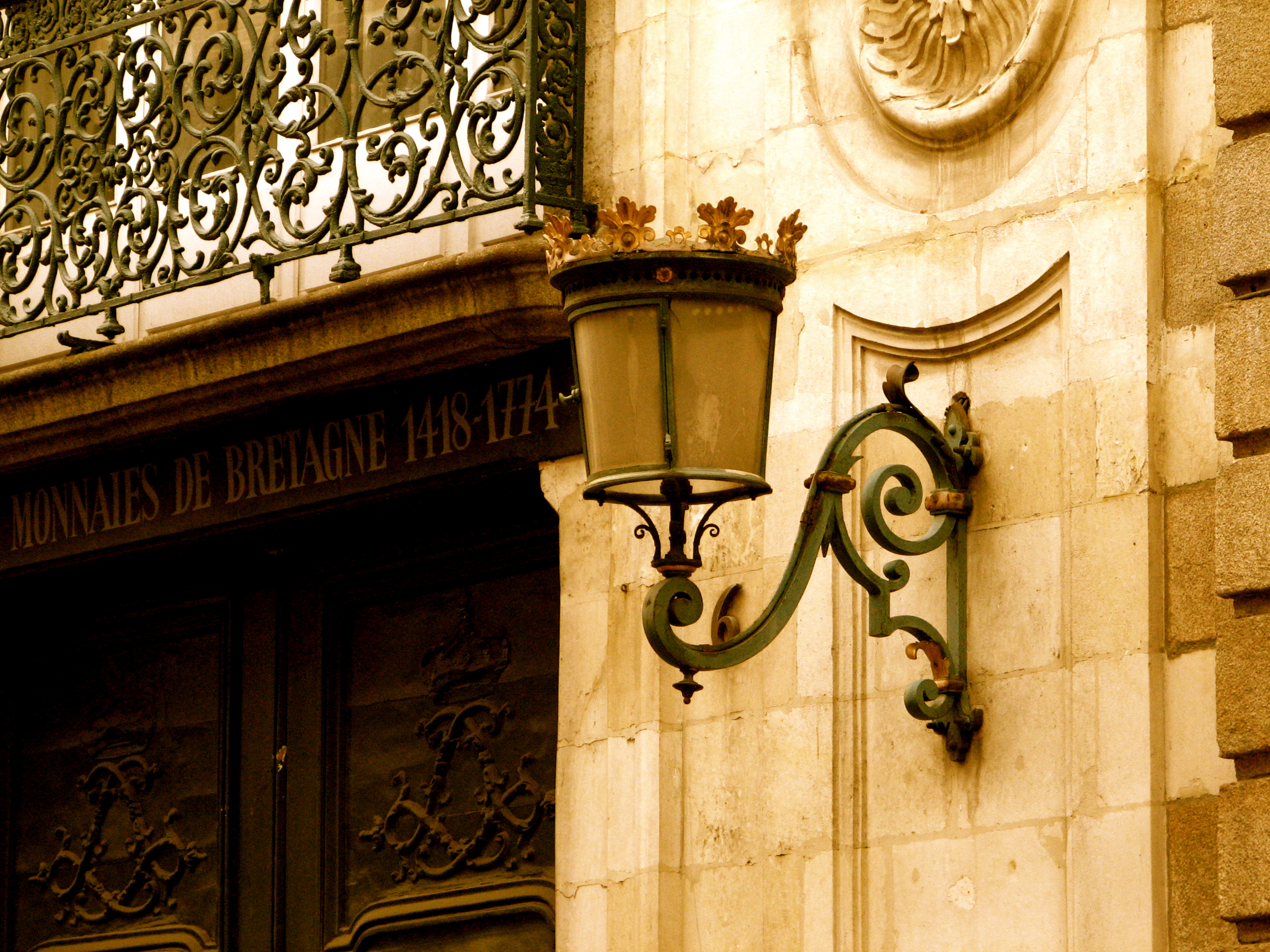 French antique street lamp