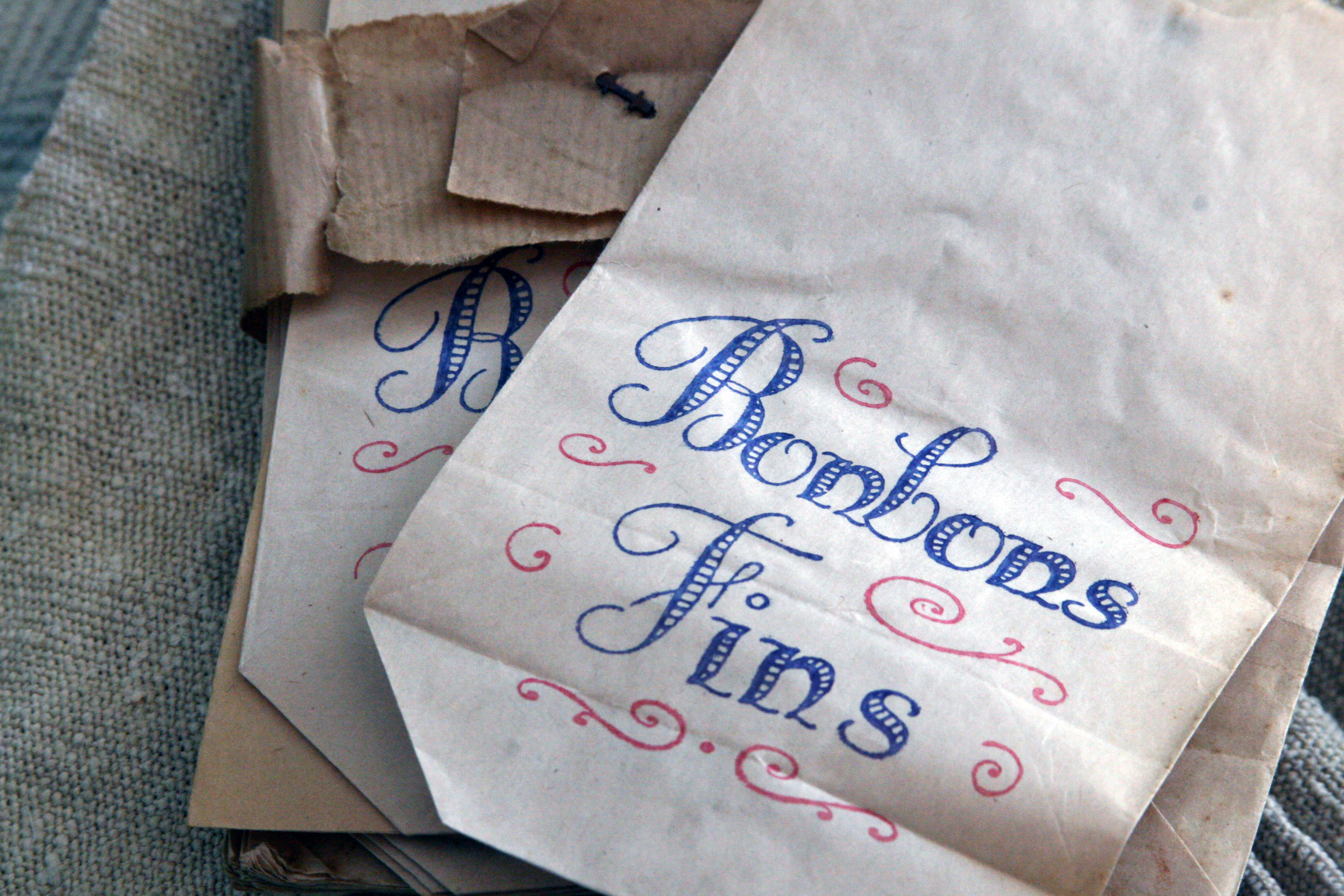 French vintage candy bags