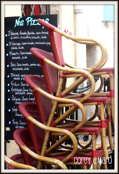 Stacked chairs