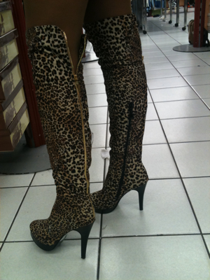 It always starts with shoes....and a furry vest