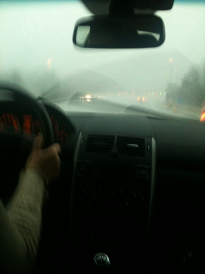 Downpour on thr Autoroute