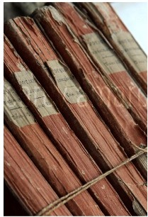 Old books tied together