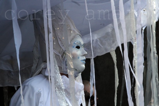 Venetian mask white cloud
