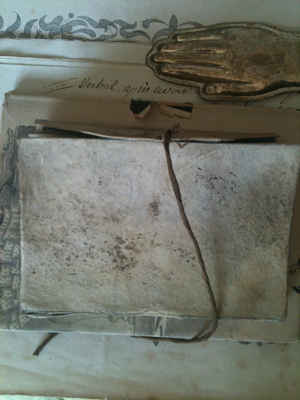 Old Letters in a Parchment Notebook