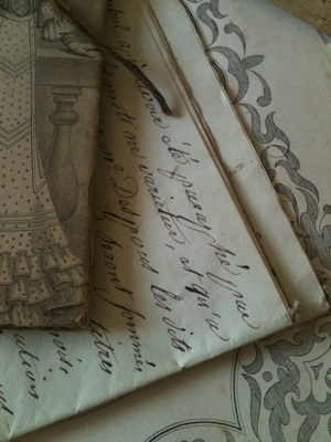 Old Letters in a Parchment Notebook