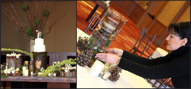 Setting up the wedding table Setting up the wedding table