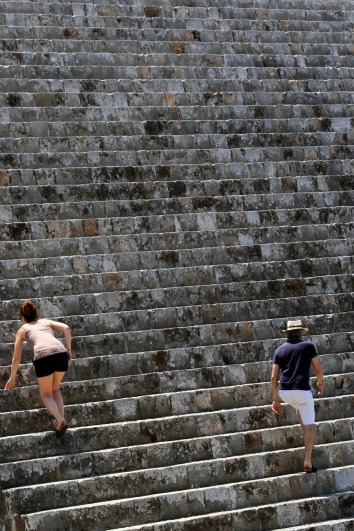 Running the stairs in Uxmal