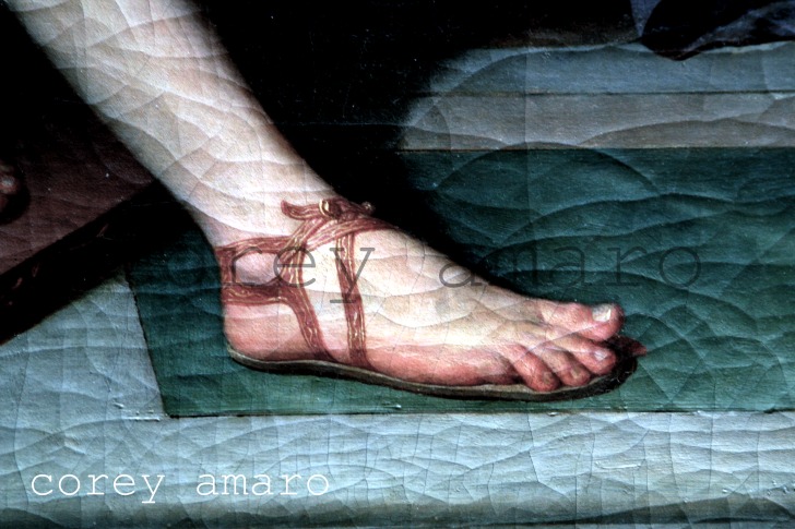 Painting of a foot in a sandal