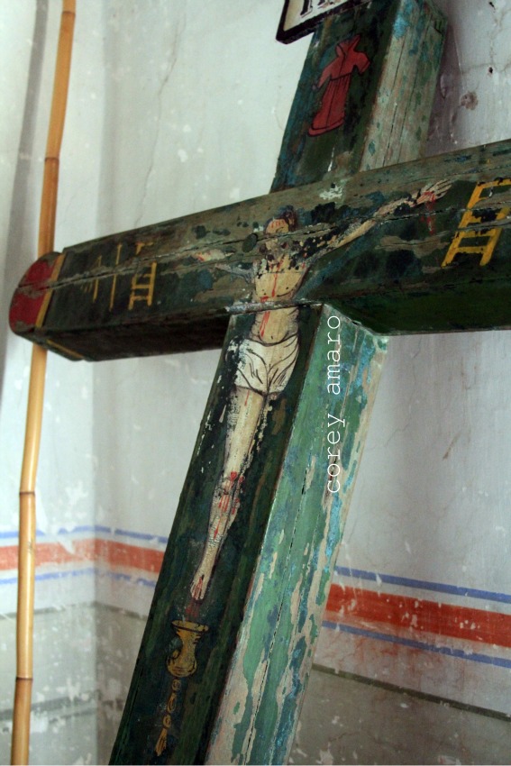 Painted wooden cross mexico