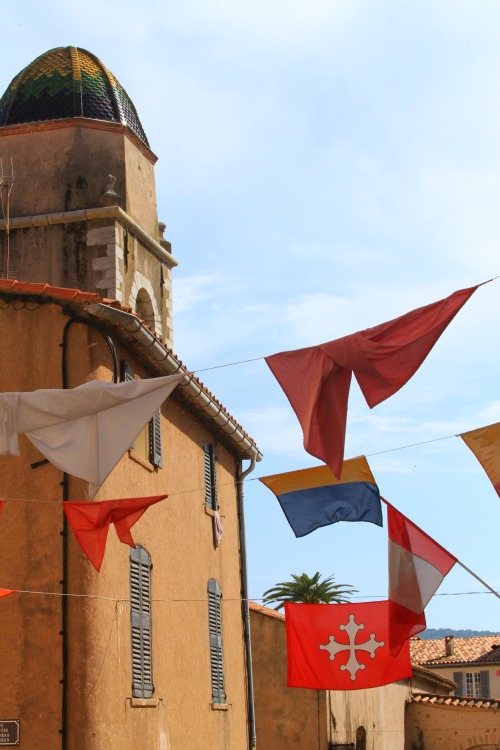 Banners flying over St tropez