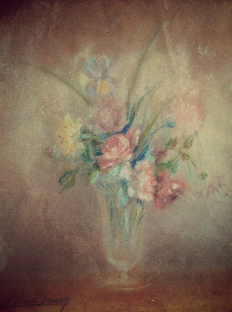 French antique pastel