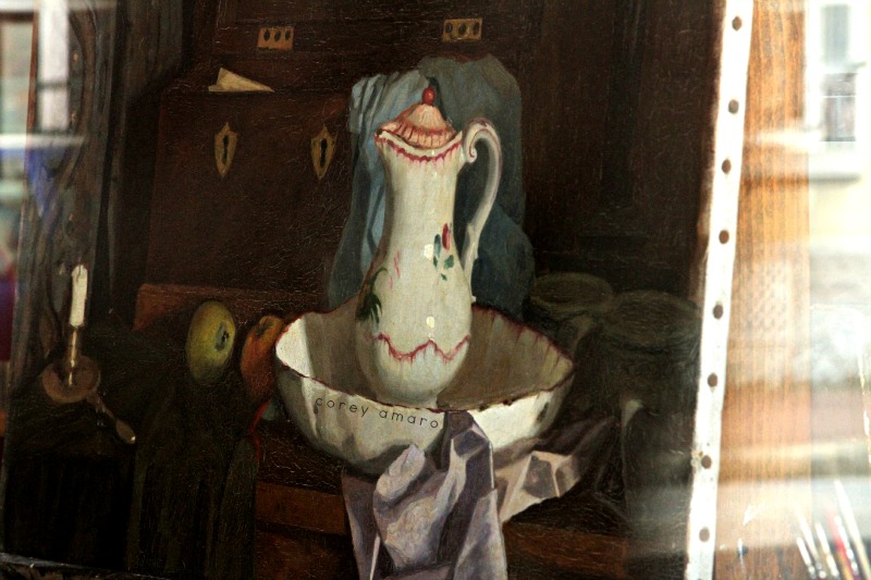 French Painting in the window Mortagne Au Perche 