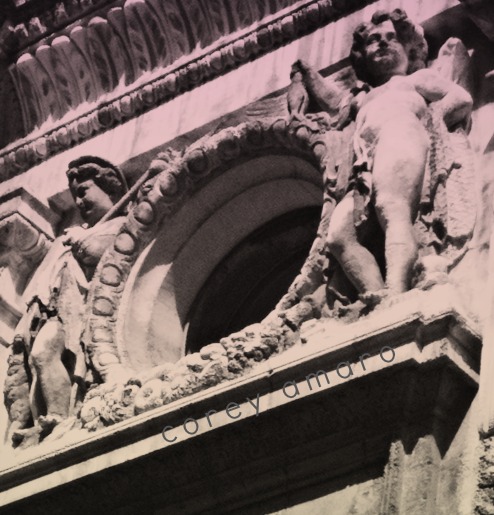 French facade cherubs