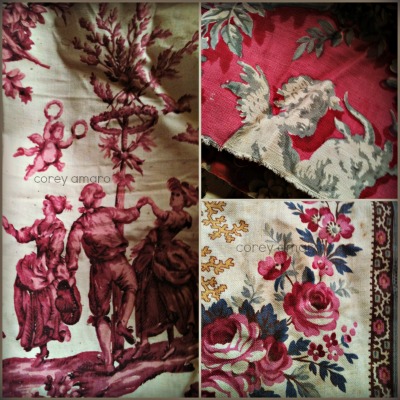 French antique textiles, Fabric