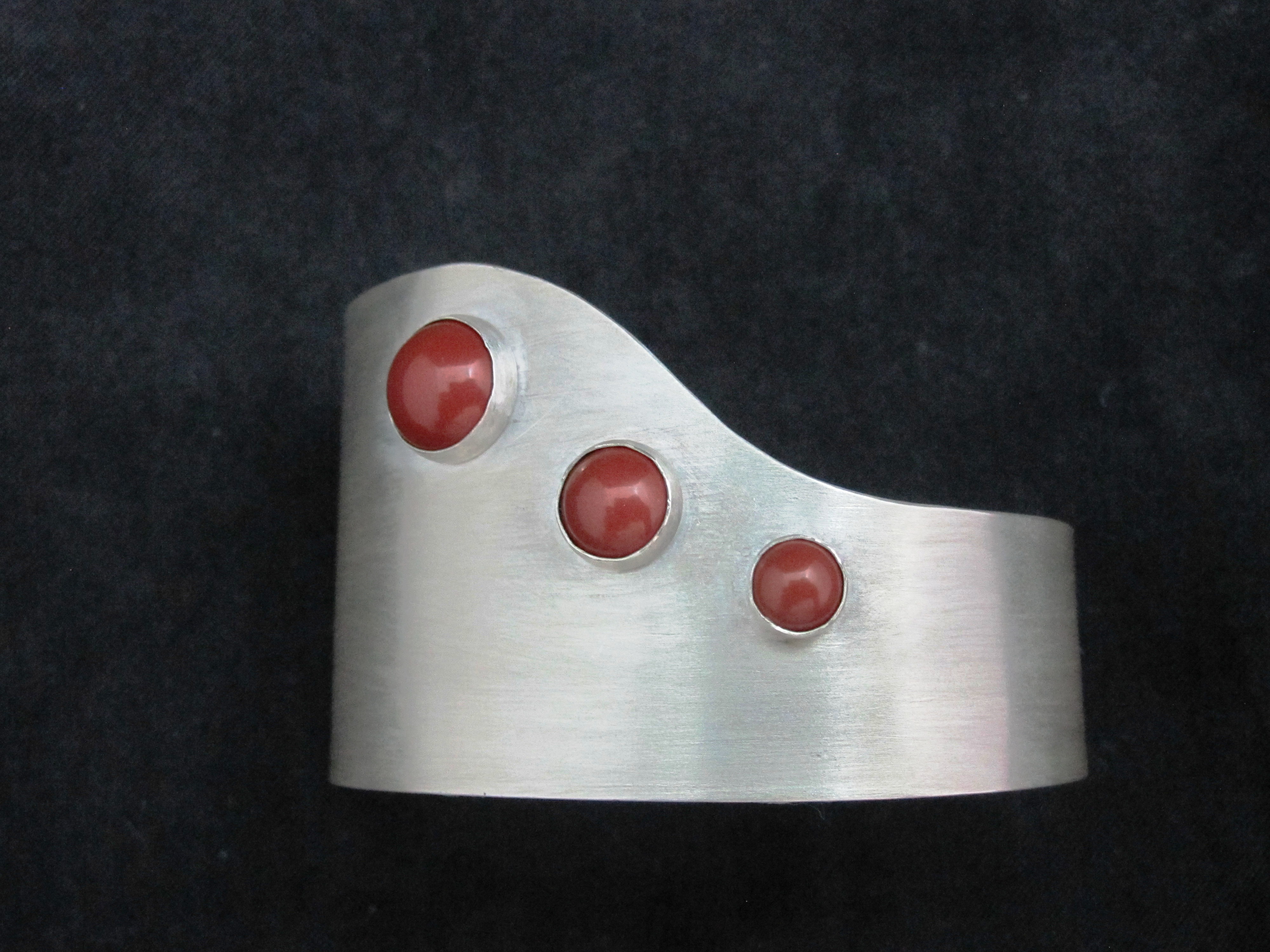 Sterling Cuff with Red Jasper stones